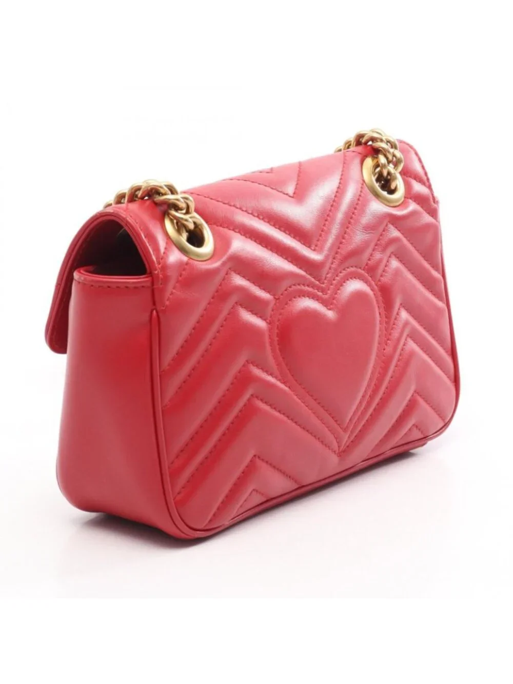 Gucci Shoulder Bag GG Marmont Red Leather